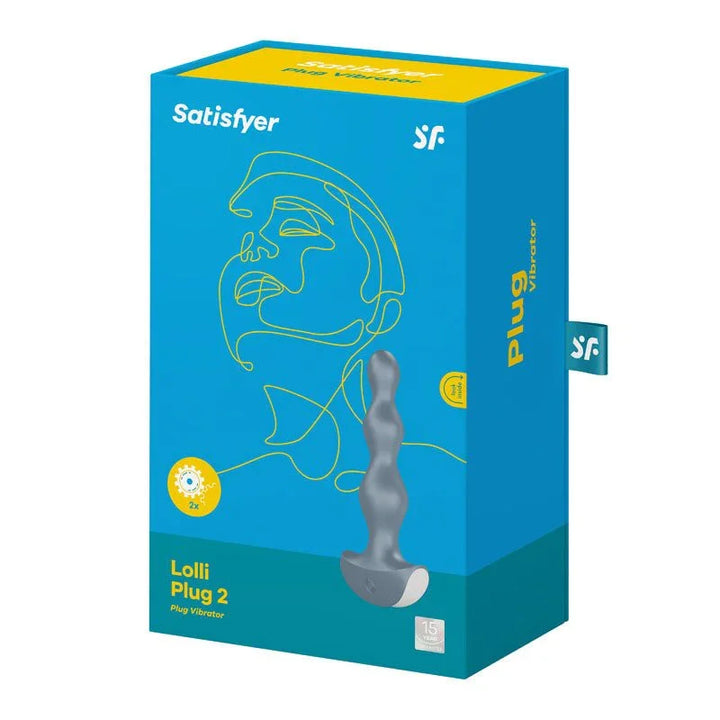 Satisfyer Lolli-Plug 2 - Vibrating Anal Beads in Grey retail box