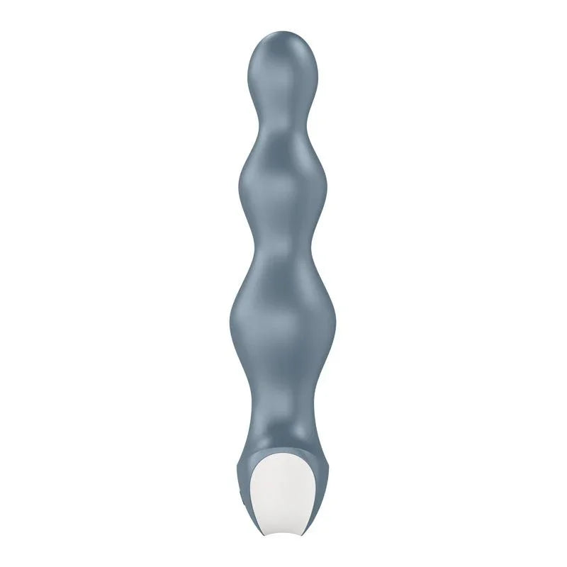 Satisfyer Lolli-Plug 2 - Vibrating Anal Beads in Grey, angled view