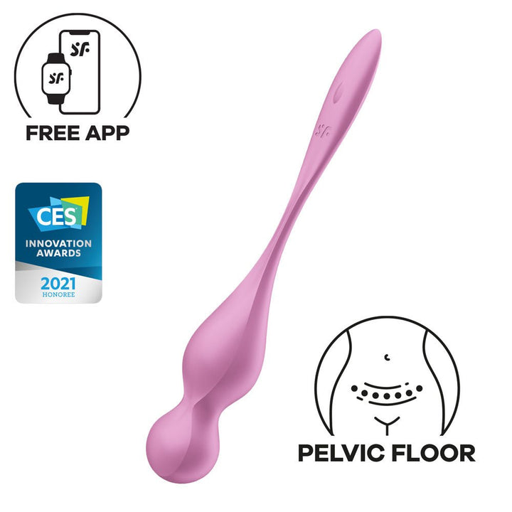 Satisfyer Love Birds 1 - Pink - Pink USB Rechargeable Pelvic Floor Trainer with App Control – Sex toys NZ by Naughtyhut. Discreet delivery nationwide.