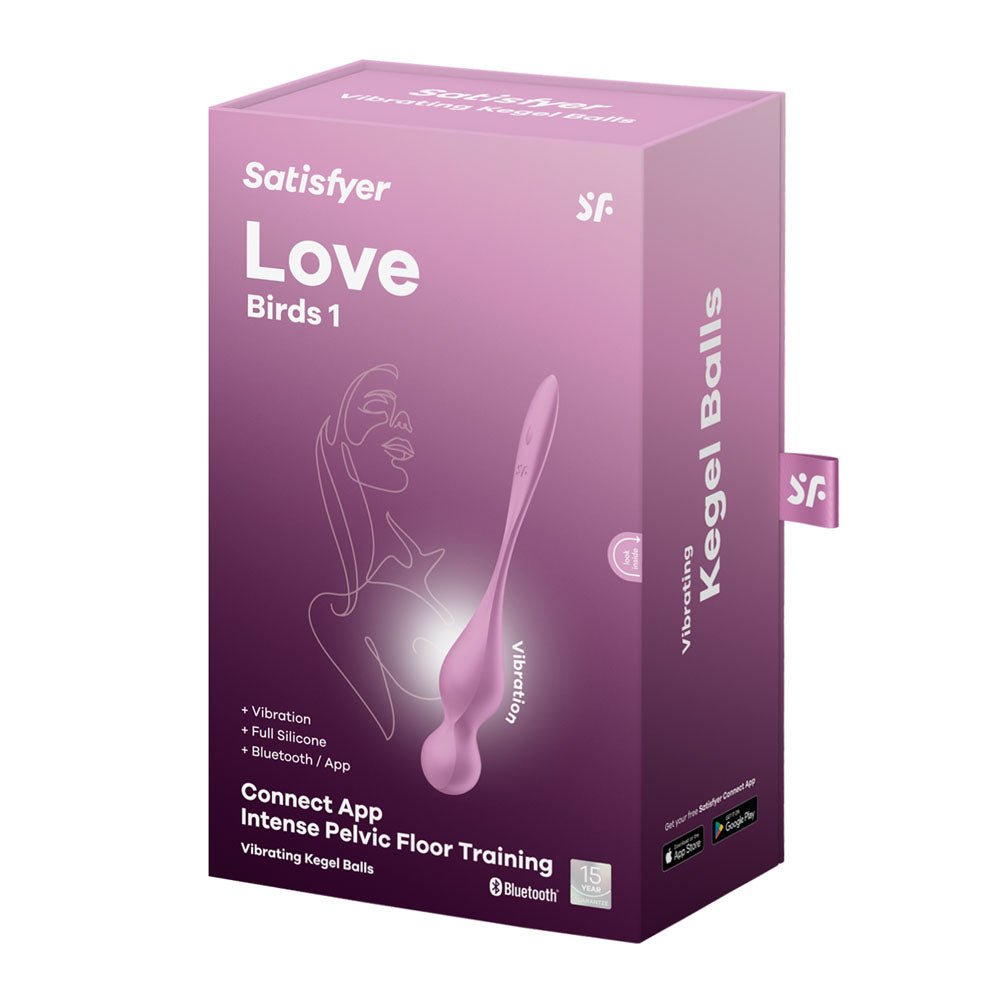 Satisfyer Love Birds 1 - Pink - Pink USB Rechargeable Pelvic Floor Trainer with App Control – Sex toys NZ by Naughtyhut. Discreet delivery nationwide.