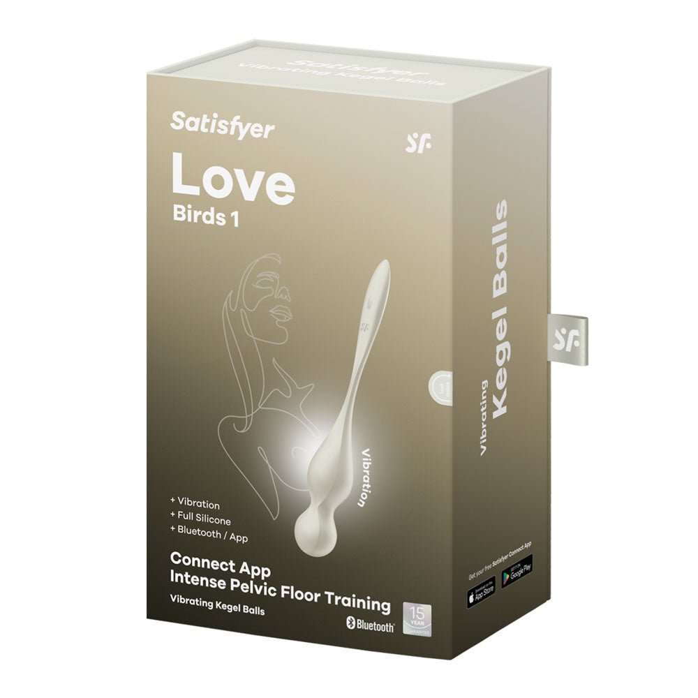 Buy Satisfyer Love Birds 1 - White - White USB Rechargeable Pelvic Floor Trainer with App Control – Naughtyhut NZ sex toys online. Discreet delivery & top brands.