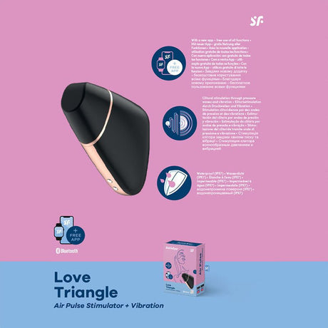 Buy Satisfyer Love Triangle - App Contolled Touch - Free USB - Rechargeable Clitoral Stimulator with Vibration – Naughtyhut NZ sex toys online. Discreet delivery & top brands.