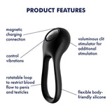 Buy Satisfyer Majestic Duo - Black USB Rechargeable Cock Ring – Naughtyhut NZ sex toys online. Discreet delivery & top brands.