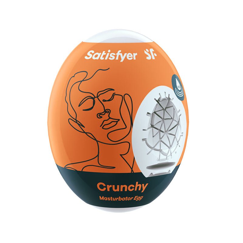 Satisfyer Masturbator Egg - Crunchy - White Stroker Sleeve – Sex toys NZ by Naughtyhut. Discreet delivery nationwide.