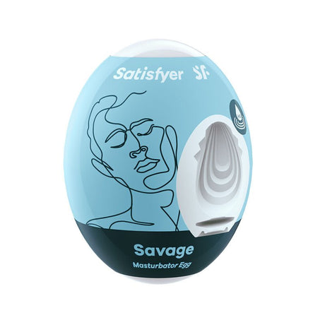 Buy Satisfyer Masturbator Egg - Savage - White Stroker Sleeve – Naughtyhut NZ sex toys online. Discreet delivery & top brands.