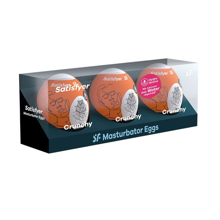 Satisfyer Masturbator Eggs - Crunchy 3 Pack - Set of 3 Stroker Sleeves – Sex toys NZ by Naughtyhut. Discreet delivery nationwide.