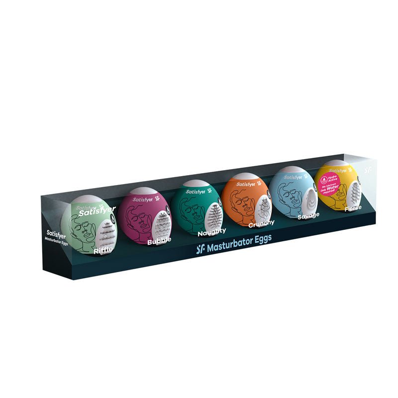 Buy Satisfyer Masturbator Eggs - Mixed 6 Pack - Set of 6 Stroker Sleeves – Naughtyhut NZ sex toys online. Discreet delivery & top brands.