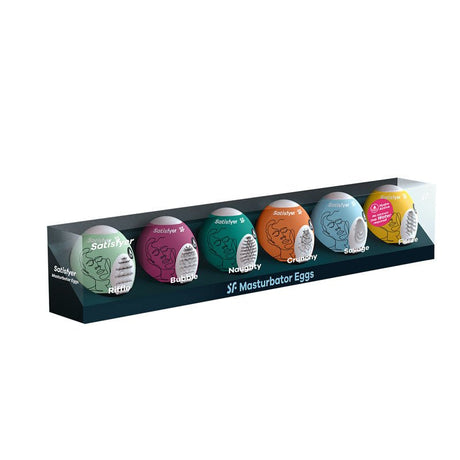 Buy Satisfyer Masturbator Eggs - Mixed 6 Pack - Set of 6 Stroker Sleeves – Naughtyhut NZ sex toys online. Discreet delivery & top brands.
