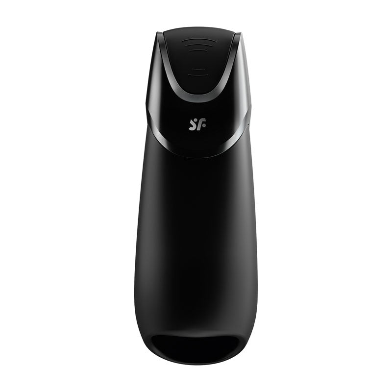 Buy Satisfyer Men Vibration+ - Black USB Rechargeable Masturbator with App Control – Naughtyhut NZ sex toys online. Discreet delivery & top brands.
