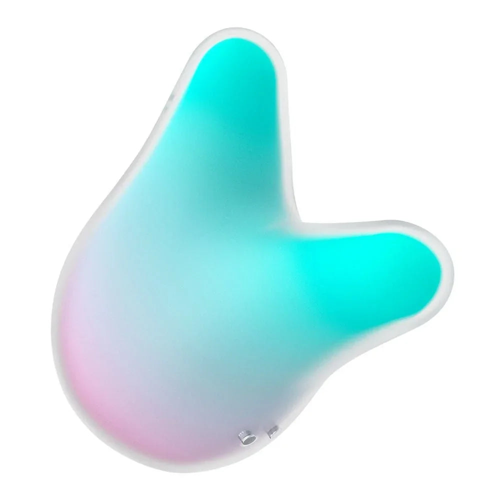 Satisfyer Mermaid Vibes - Air Pulse Stimulator in Mint/Pink, angled view