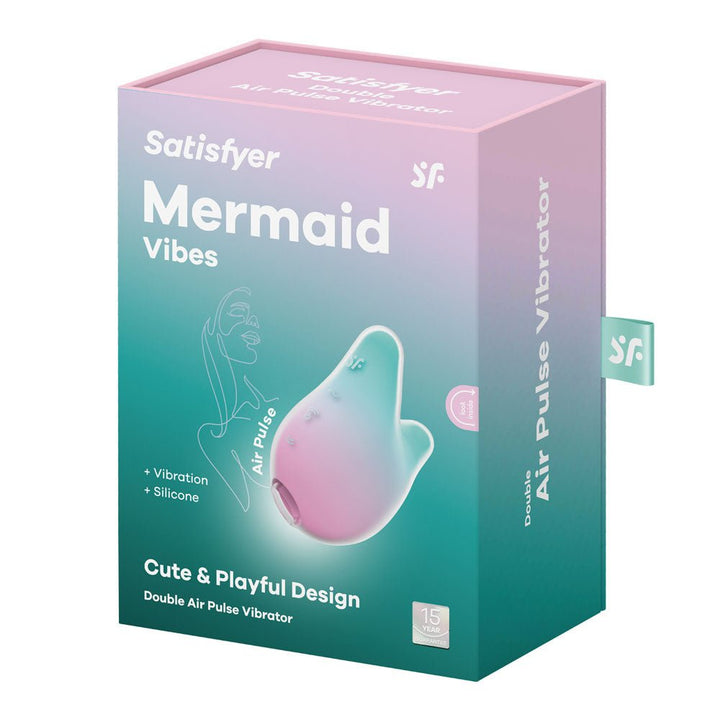 Satisfyer Mermaid Vibes - Mint/Pink - Mint/Pink USB Rechargeable Air Pulse Stimulator – Sex toys NZ by Naughtyhut. Discreet delivery nationwide.