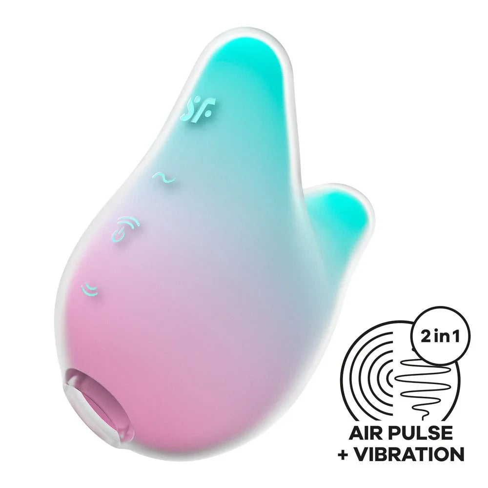 Satisfyer Mermaid Vibes - Air Pulse Stimulator in Mint/Pink with a feature badge