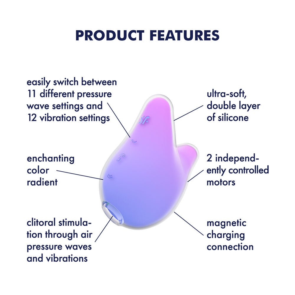 Satisfyer Mermaid Vibes - Violet/Pink - Violet/Pink USB Rechargeable Air Pulse Stimulator – Sex toys NZ by Naughtyhut. Discreet delivery nationwide.