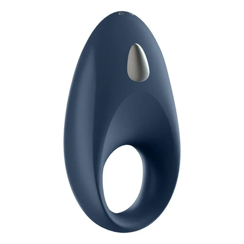 Satisfyer Mighty One - App Controlled Vibrating Cock Ring in Navy, front view