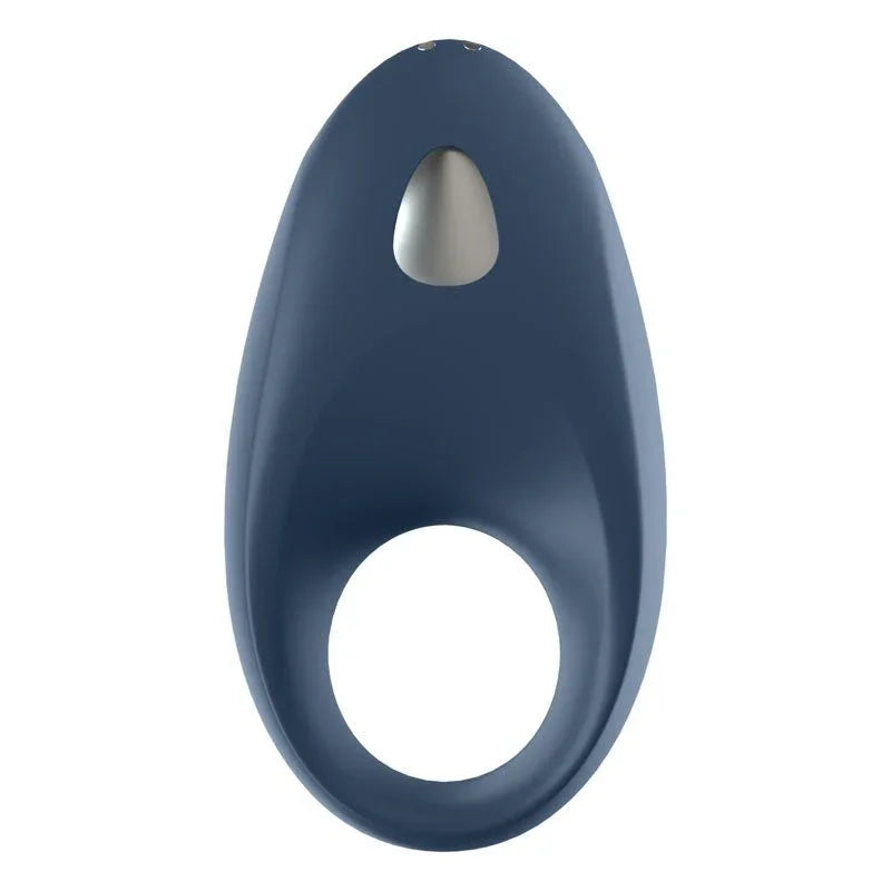 Satisfyer Mighty One - App Controlled Vibrating Cock Ring in Navy, angled view