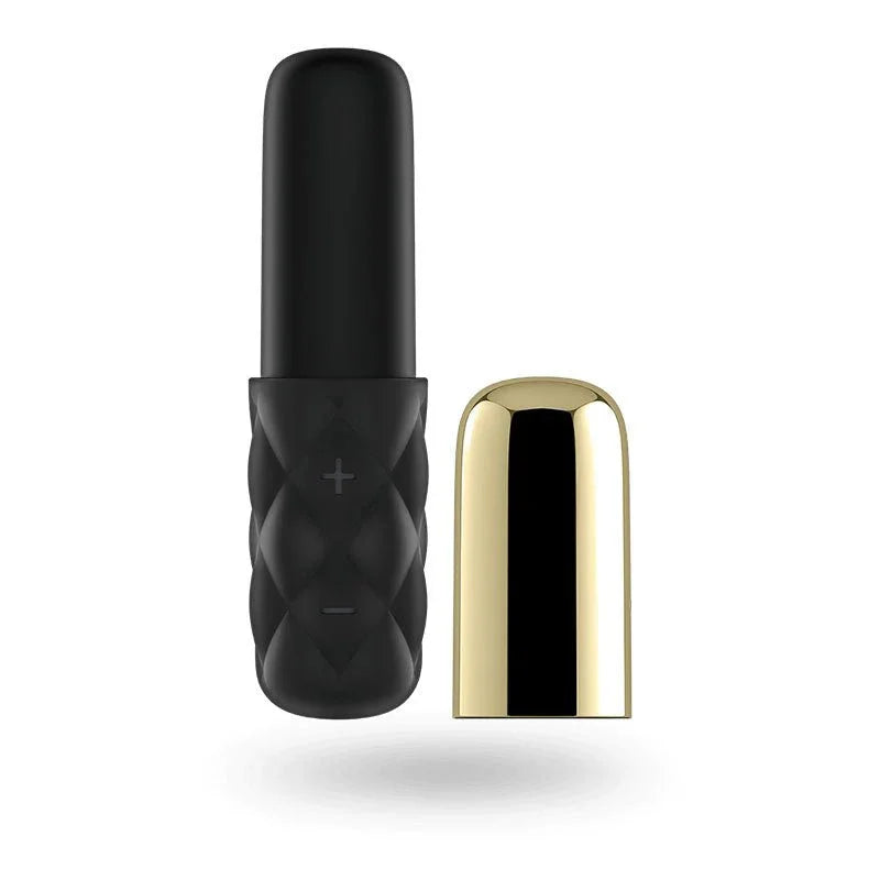 Satisfyer Mini Sparking Darling - Mini Vibrator in Gold, close-up detail