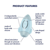 Buy Satisfyer Mission Control - Blue - Blue USB Rechargeable Vibrating Air Pulse Stimulator – Naughtyhut NZ sex toys online. Discreet delivery & top brands.