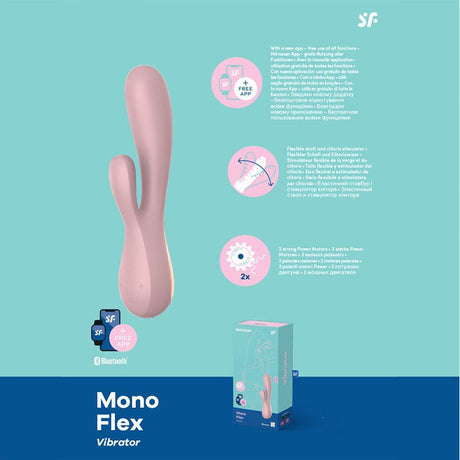 Buy Satisfyer Mono Flex - Mauve App Controlled USB Rechargeable Rabbit Vibrator – Naughtyhut NZ sex toys online. Discreet delivery & top brands.
