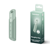 Buy Satisfyer Naughty Kiss - Mint Green USB Rechargeable Air Pulse Stimulator – Naughtyhut NZ sex toys online. Discreet delivery & top brands.