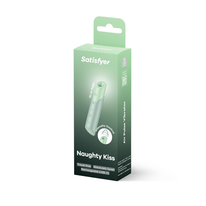 Satisfyer Naughty Kiss - Mint Green USB Rechargeable Air Pulse Stimulator – Sex toys NZ by Naughtyhut. Discreet delivery nationwide.