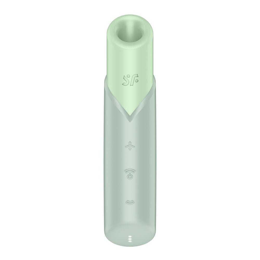 Buy Satisfyer Naughty Kiss - Mint Green USB Rechargeable Air Pulse Stimulator – Naughtyhut NZ sex toys online. Discreet delivery & top brands.