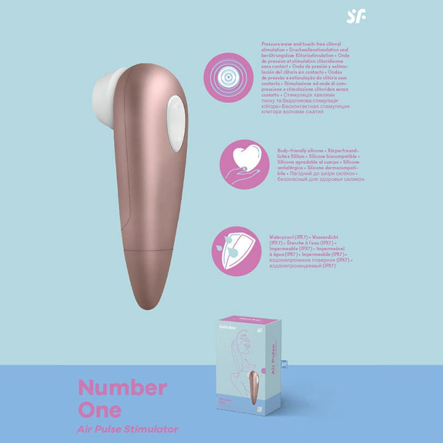 Buy Satisfyer Number 1 - Rose Gold Touch - Free Clitoral Stimulator – Naughtyhut NZ sex toys online. Discreet delivery & top brands.