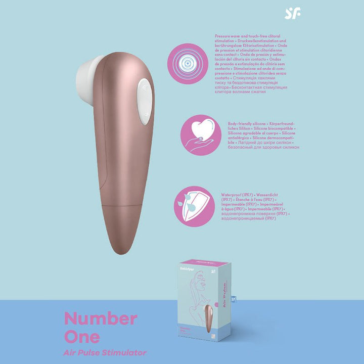 Satisfyer Number 1 - Rose Gold Touch - Free Clitoral Stimulator – Sex toys NZ by Naughtyhut. Discreet delivery nationwide.