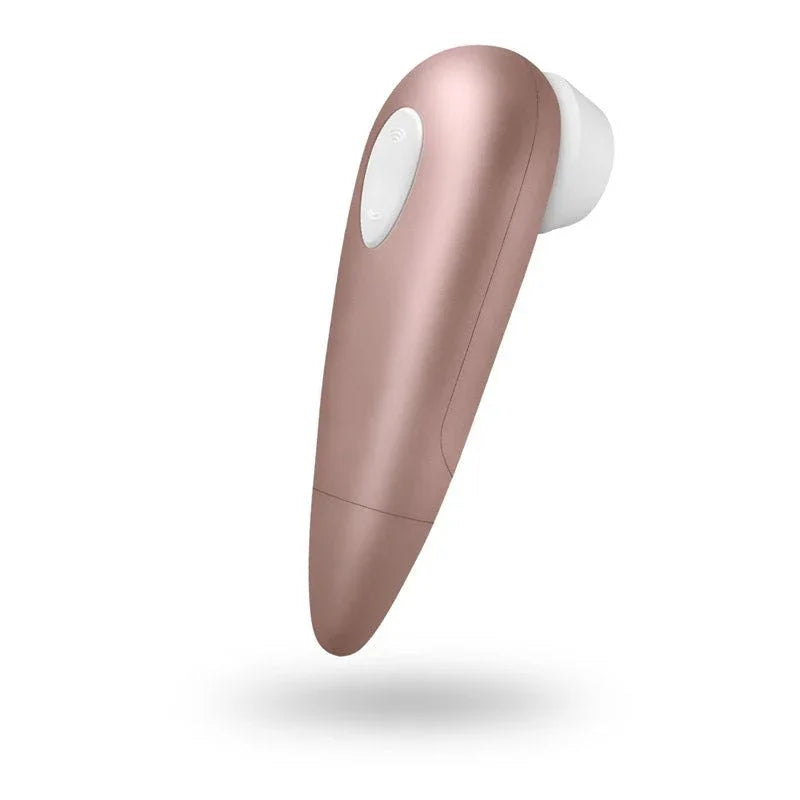 Satisfyer Number 1 - Clitoral Stimulator in Rose Gold, angled view