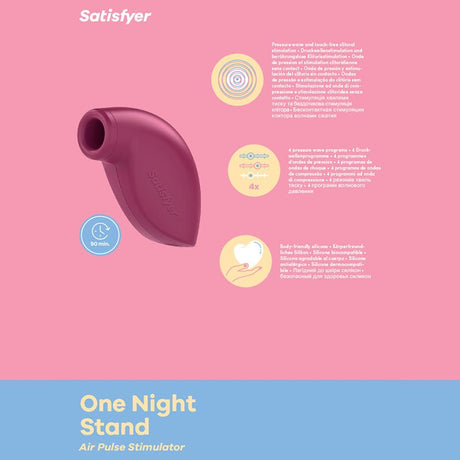 Buy Satisfyer One Night Stand - Touch - Free Disposable Clitoral Stimulator – Naughtyhut NZ sex toys online. Discreet delivery & top brands.