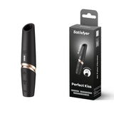 Buy Satisfyer Perfect Kiss - Black USB Rechargeable Air Pulse Stimulator – Naughtyhut NZ sex toys online. Discreet delivery & top brands.