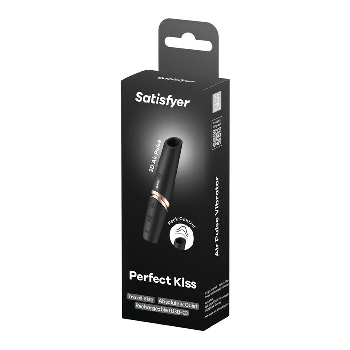 Satisfyer Perfect Kiss - Black USB Rechargeable Air Pulse Stimulator – Sex toys NZ by Naughtyhut. Discreet delivery nationwide.