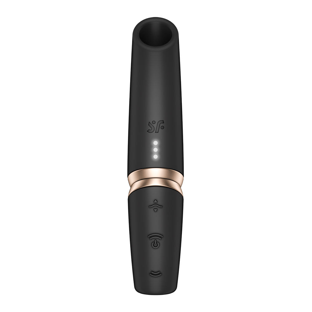 Buy Satisfyer Perfect Kiss - Black USB Rechargeable Air Pulse Stimulator – Naughtyhut NZ sex toys online. Discreet delivery & top brands.
