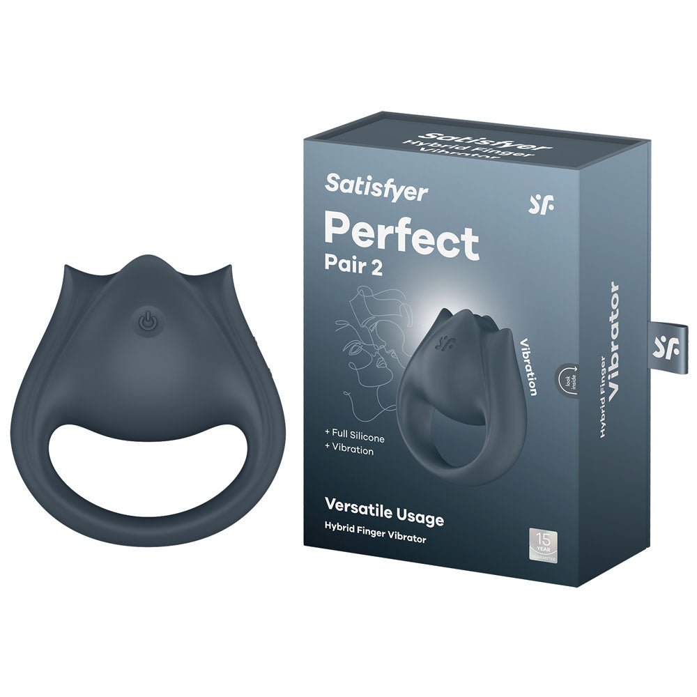 Satisfyer Perfect Pair 2 - Grey USB Rechargeable Vibrating Couples Ring – Sex toys NZ by Naughtyhut. Discreet delivery nationwide.