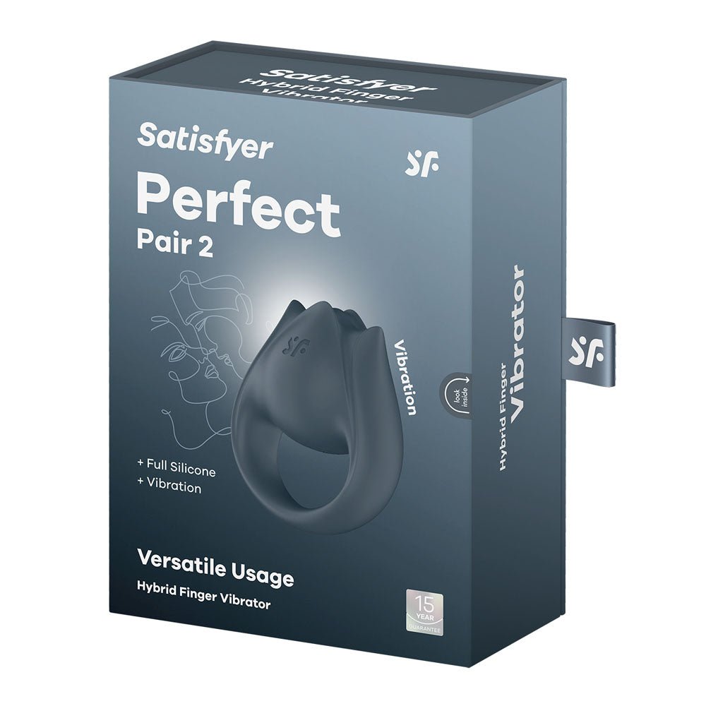 Buy Satisfyer Perfect Pair 2 - Grey USB Rechargeable Vibrating Couples Ring – Naughtyhut NZ sex toys online. Discreet delivery & top brands.