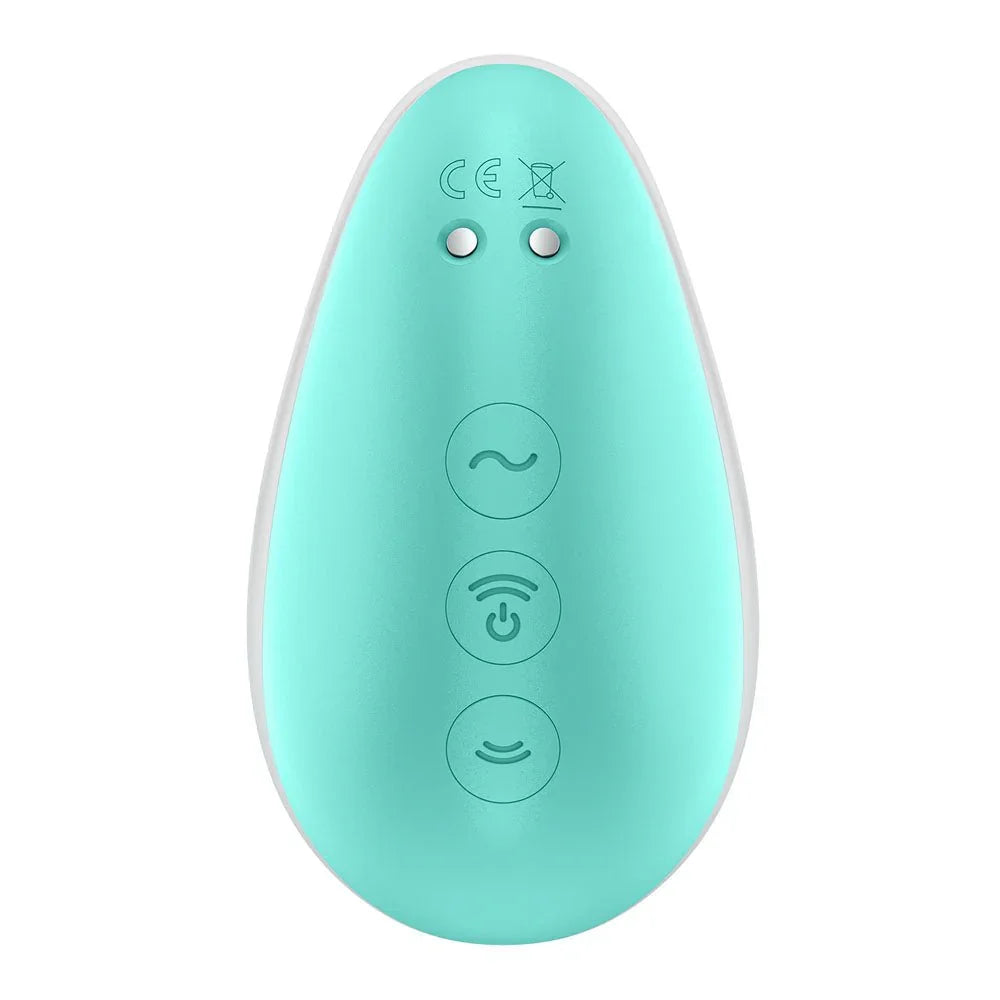 Satisfyer Pixie Dust - Vibrating Air Pulse Stimulator in Mint/Pink, back view