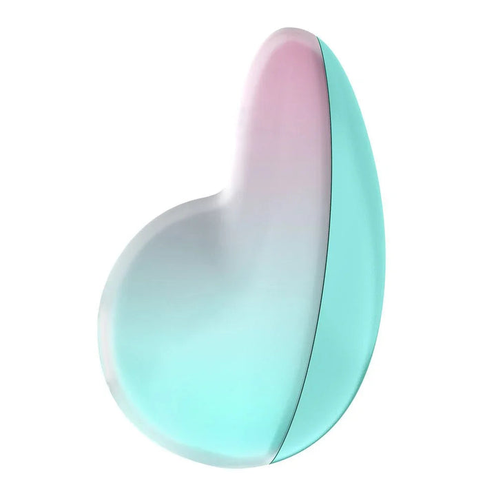 Satisfyer Pixie Dust - Vibrating Air Pulse Stimulator in Mint/Pink, angled view