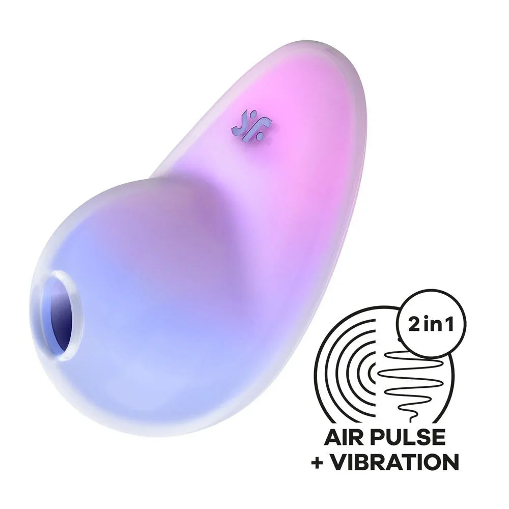 Satisfyer Pixie Dust - Vibrating Air Pulse Stimulator in Violet/Pink with a feature badge