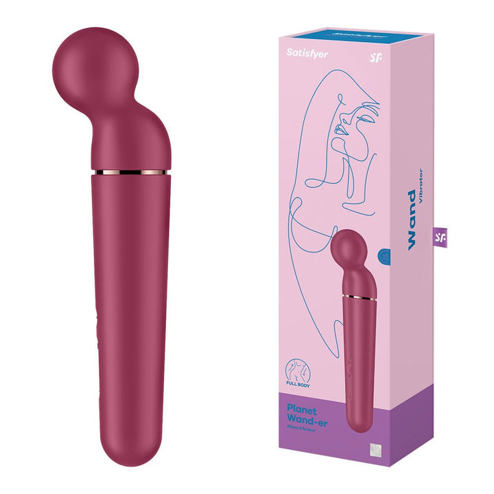 Satisfyer Planet Wand - er - Berry - Berry/Rose Gold USB Rechargeable Massager Wand – Sex toys NZ by Naughtyhut. Discreet delivery nationwide.