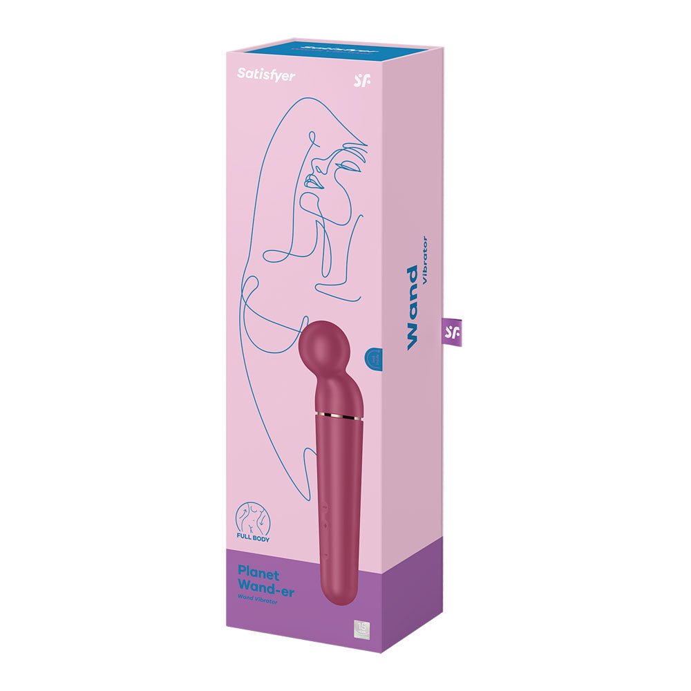 Satisfyer Planet Wand - er - Berry - Berry/Rose Gold USB Rechargeable Massager Wand – Sex toys NZ by Naughtyhut. Discreet delivery nationwide.