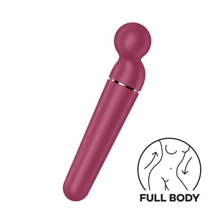 Satisfyer Planet Wand - er - Berry - Berry/Rose Gold USB Rechargeable Massager Wand – Sex toys NZ by Naughtyhut. Discreet delivery nationwide.