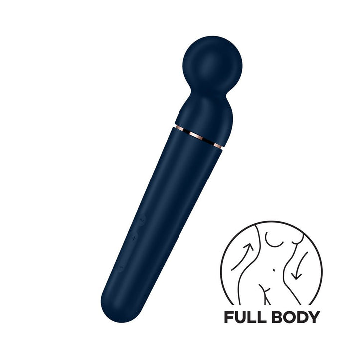 Satisfyer Planet Wand - er - Blue - Blue/Rose Gold USB Rechargeable Massager Wand – Sex toys NZ by Naughtyhut. Discreet delivery nationwide.