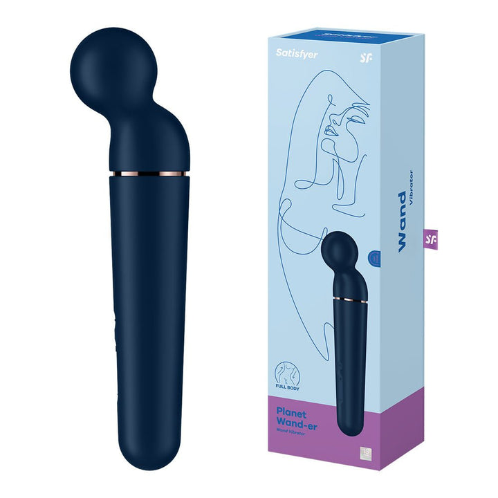 Satisfyer Planet Wand - er - Blue - Blue/Rose Gold USB Rechargeable Massager Wand – Sex toys NZ by Naughtyhut. Discreet delivery nationwide.
