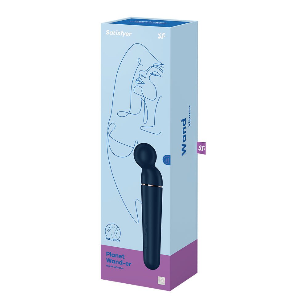 Satisfyer Planet Wand - er - Blue - Blue/Rose Gold USB Rechargeable Massager Wand – Sex toys NZ by Naughtyhut. Discreet delivery nationwide.