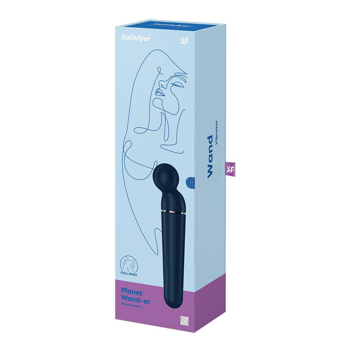 Satisfyer Planet Wand - er - Blue - Blue/Rose Gold USB Rechargeable Massager Wand – Sex toys NZ by Naughtyhut. Discreet delivery nationwide.