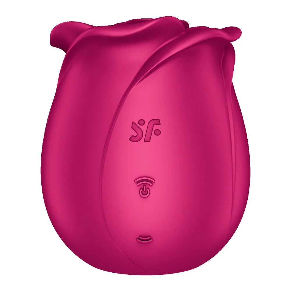 Satisfyer Pro 2 Classic Blossom - Air Pulse Rose Stimulator in Red, side profile