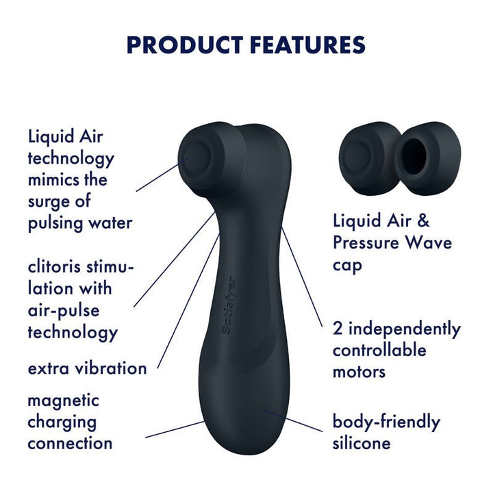 Satisfyer Pro 2 Generation 3 - Dark Grey - Dark Grey Touch - Free USB - Rechargeable Clitoral Stimulator – Sex toys NZ by Naughtyhut. Discreet delivery nationwide.