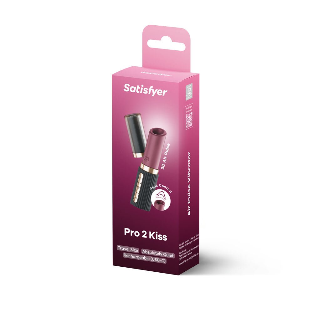 Satisfyer Pro 2 Kiss - Red/Black USB Rechargeable Air Pulse Stimulator – Sex toys NZ by Naughtyhut. Discreet delivery nationwide.