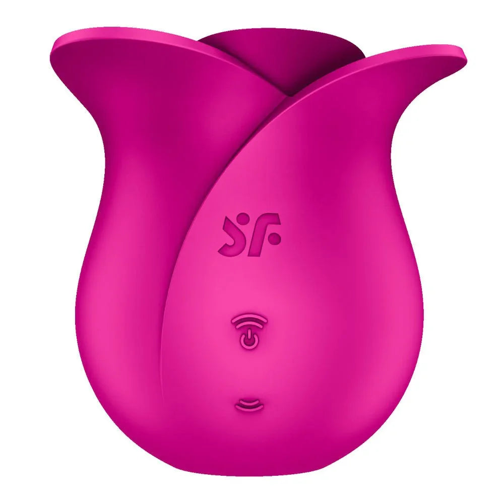 Satisfyer Pro 2 Modern Blossom - Air Pulse Rose Stimulator in Pink, side profile