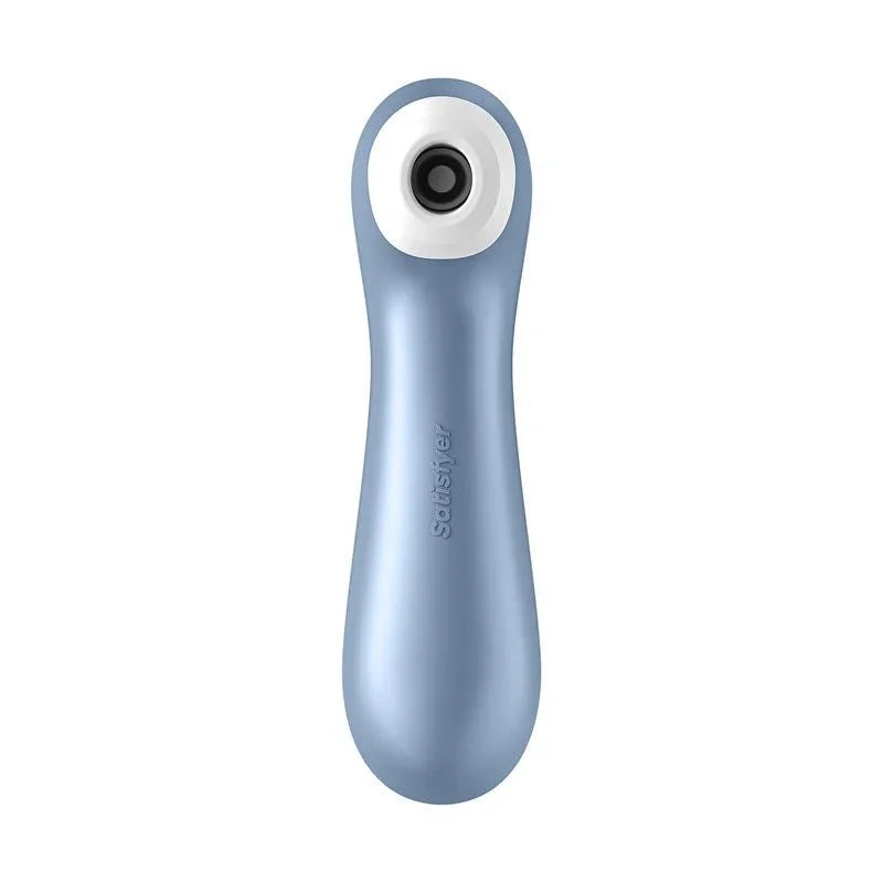 Satisfyer Pro 2+ in Blue, three-quarter view