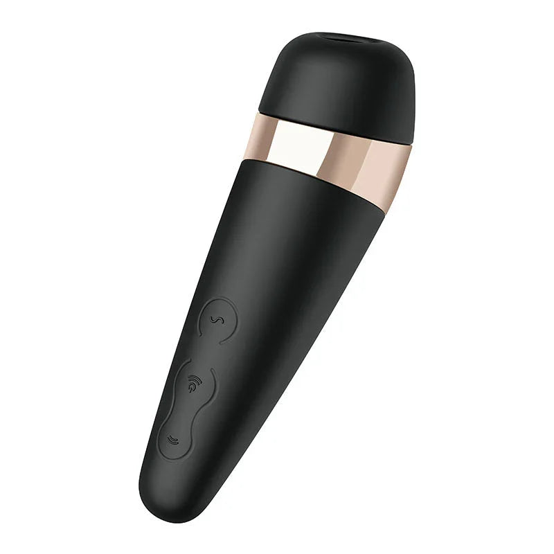 Satisfyer Pro 3+ - Clitoral Stimulator in Black, side profile